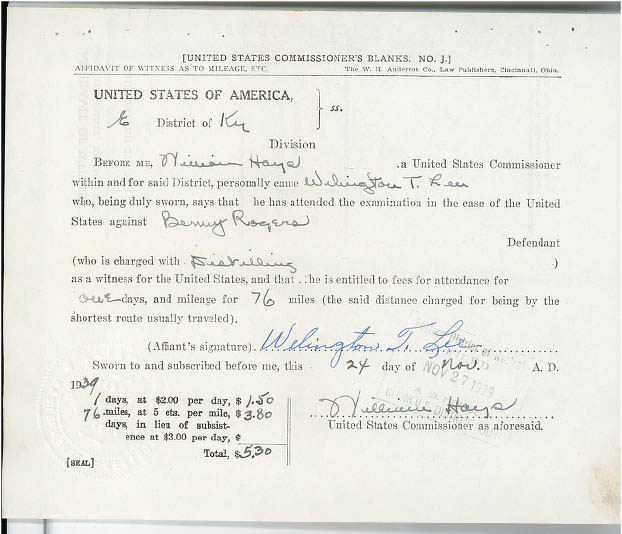Witness Affidavit Document