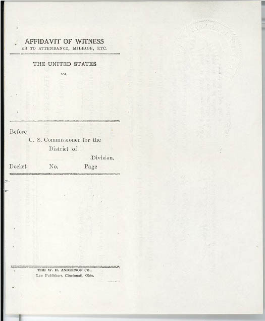 Recognizance Form