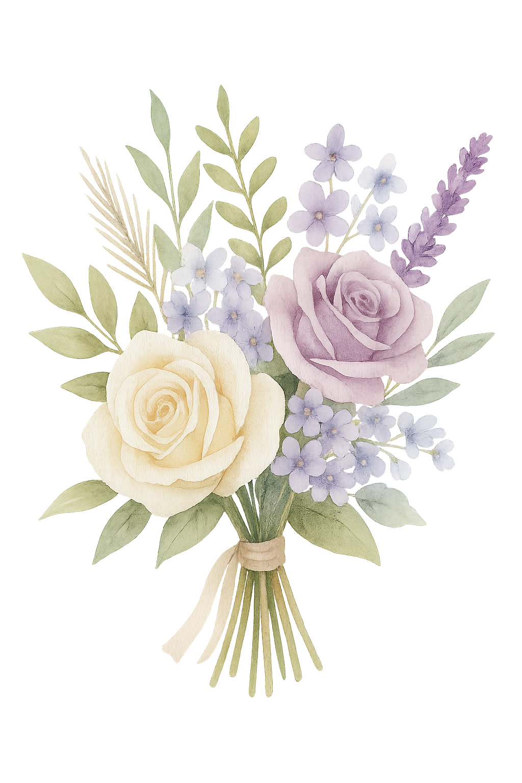 Watercolor wedding bouquet