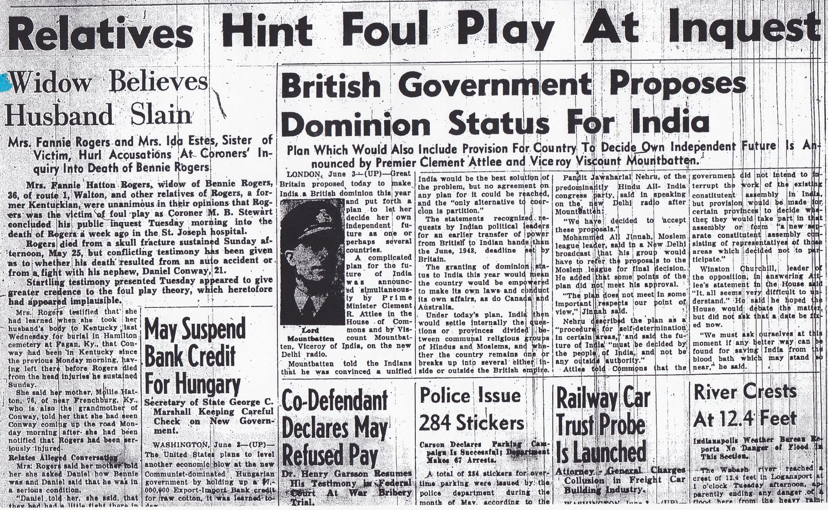 Headline - Relatives Hint Foul Play