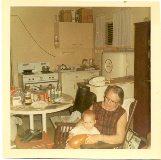 Hazel holding grandson Mark Sea