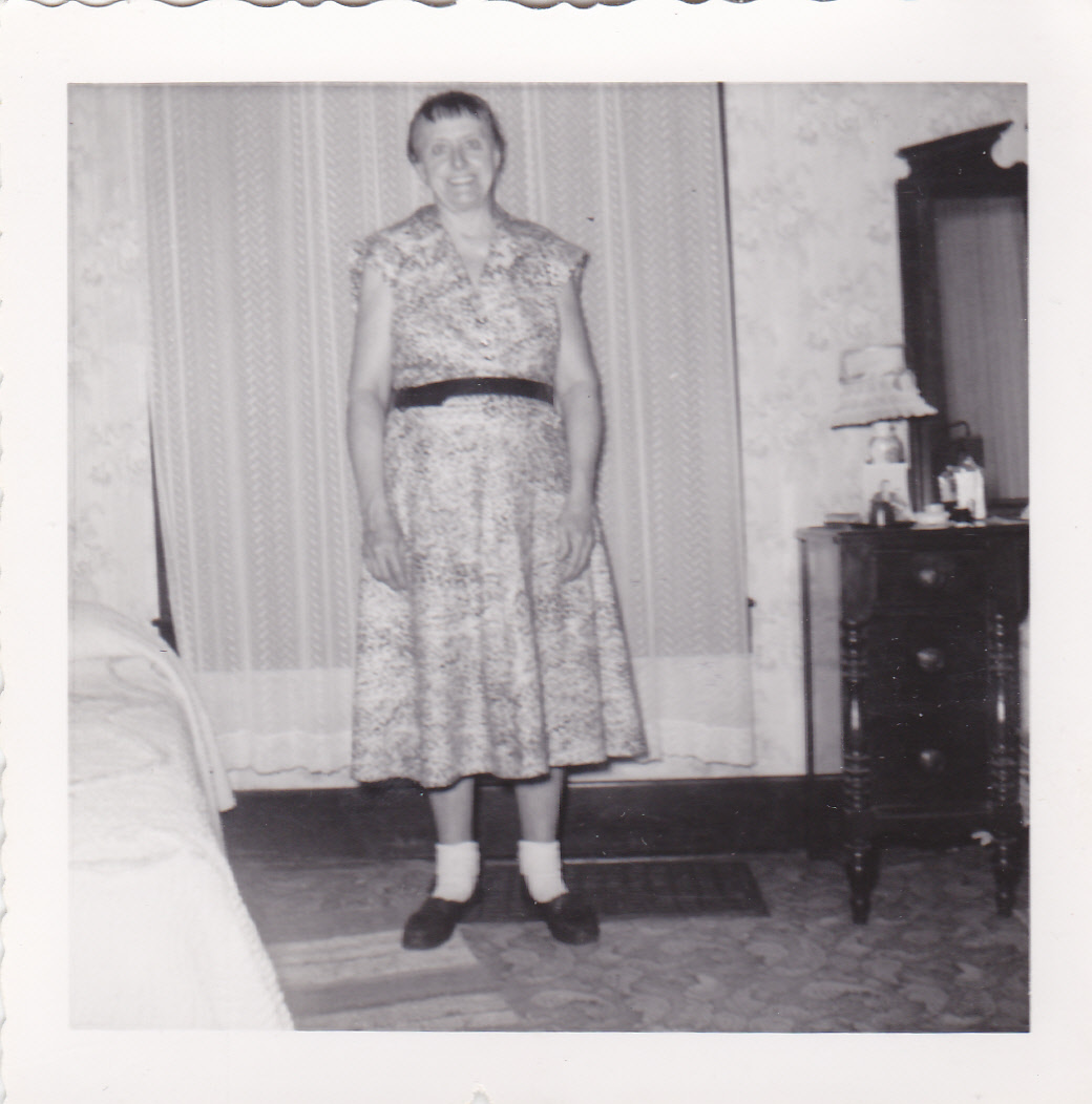 Hazel on couch, 1957
