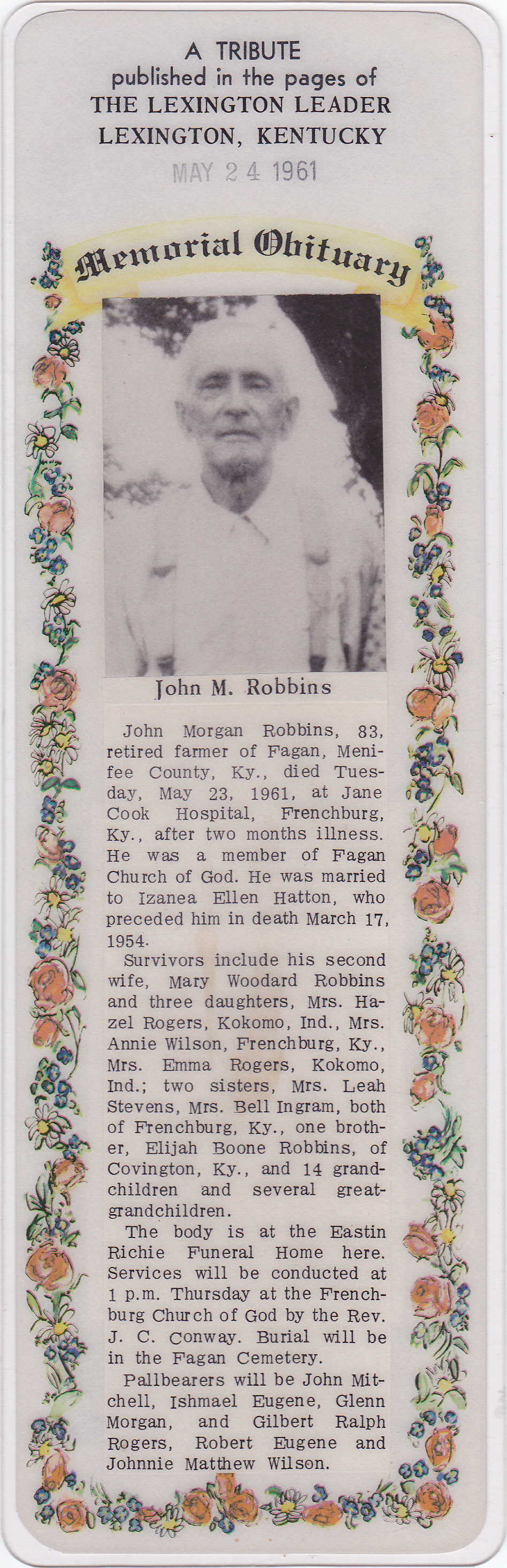 John Robbins Obituary