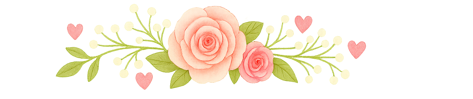 Floral Divider with Hearts