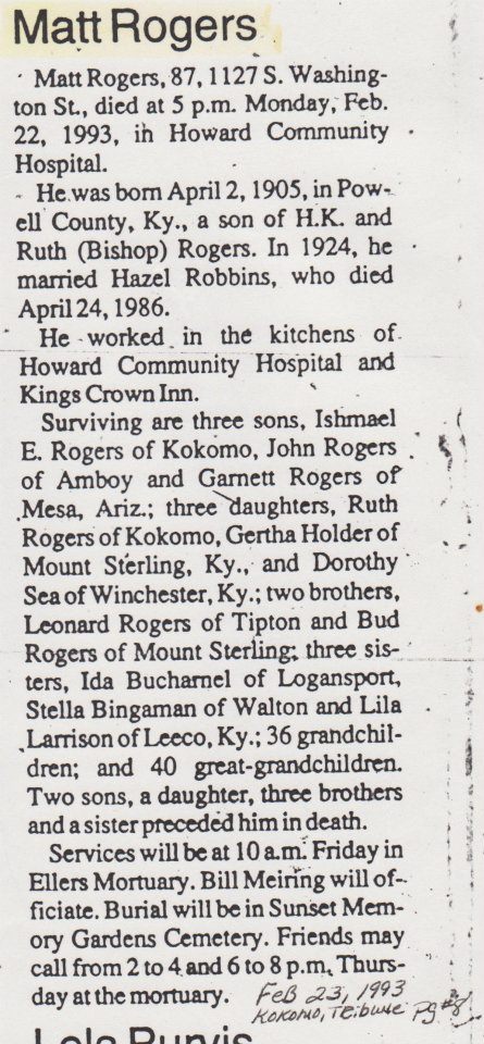 Obituary for Matt Rogers