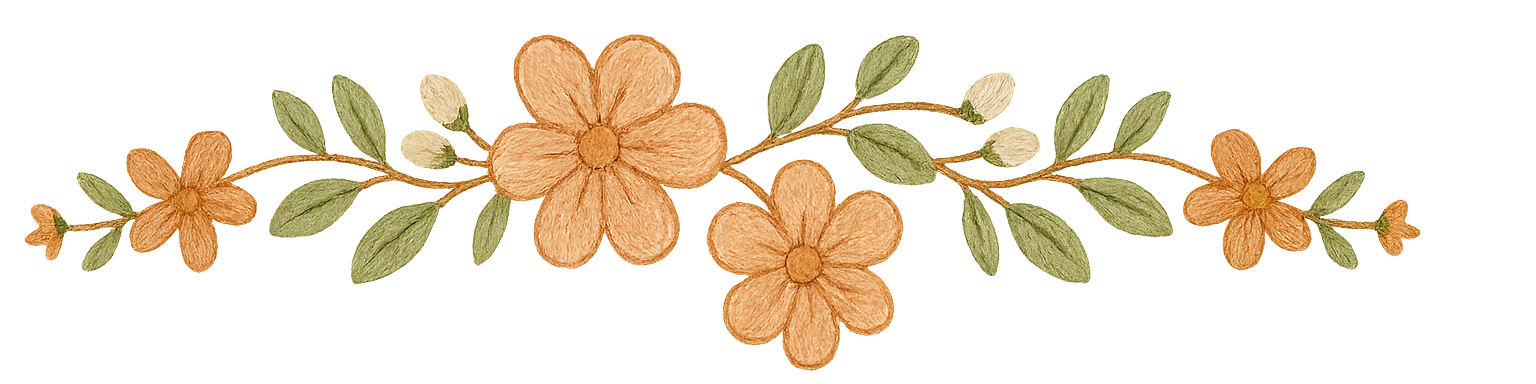Floral divider with peach blossoms