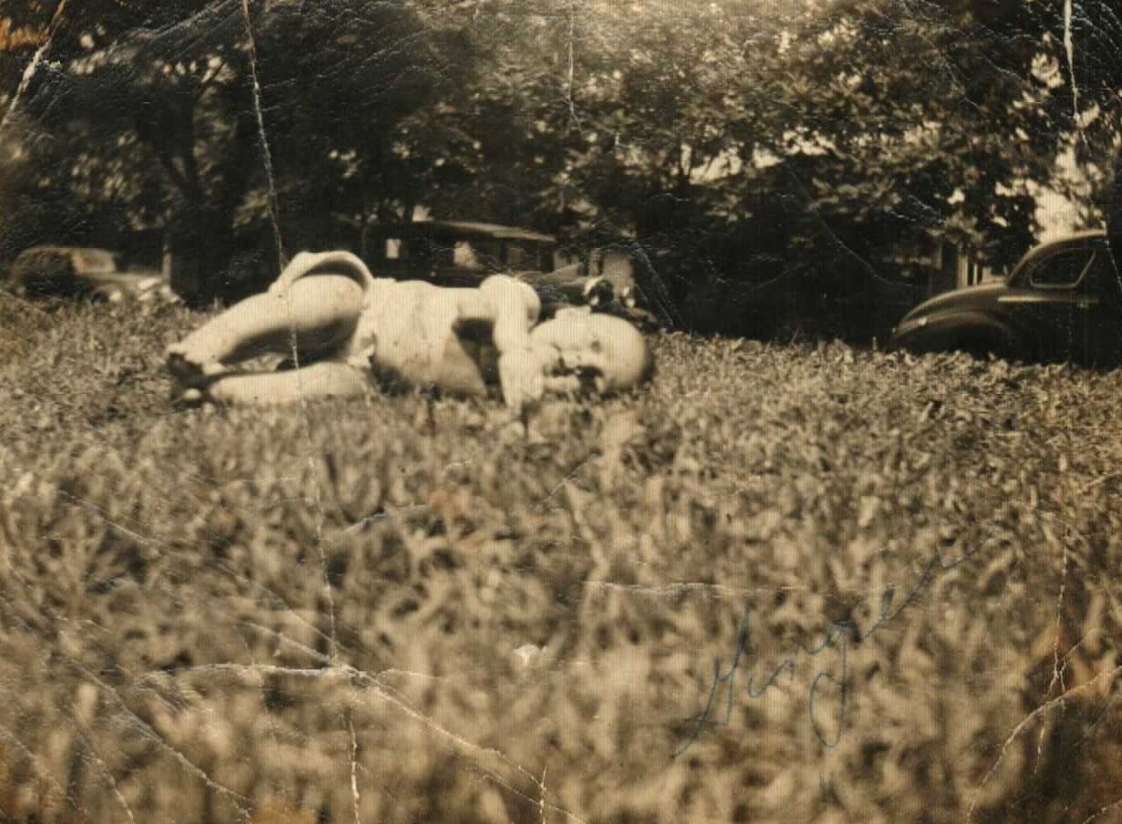 Virginia as a baby on blanket